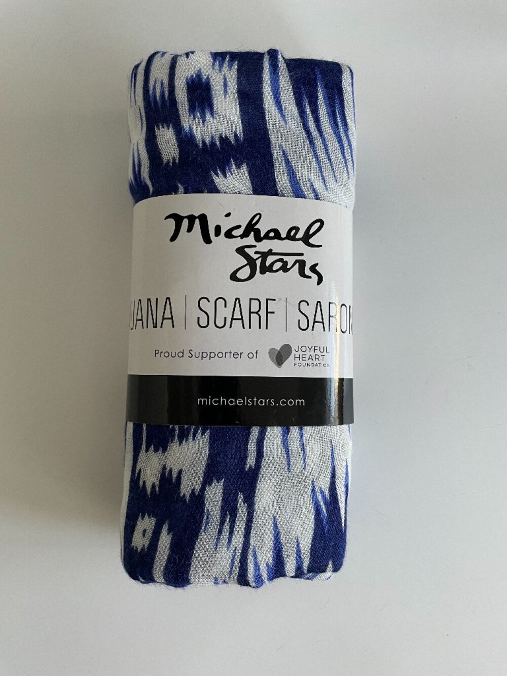Michael Stars Ruana Scarf Sarong Blue and White Versatile Wrap